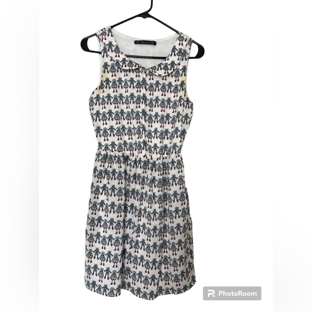 Zara dress with robot pattern